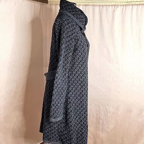 CHIARAMENTE Wool Abstract Black and Gray Sweater Cardigan Small - Picture 4 of 7